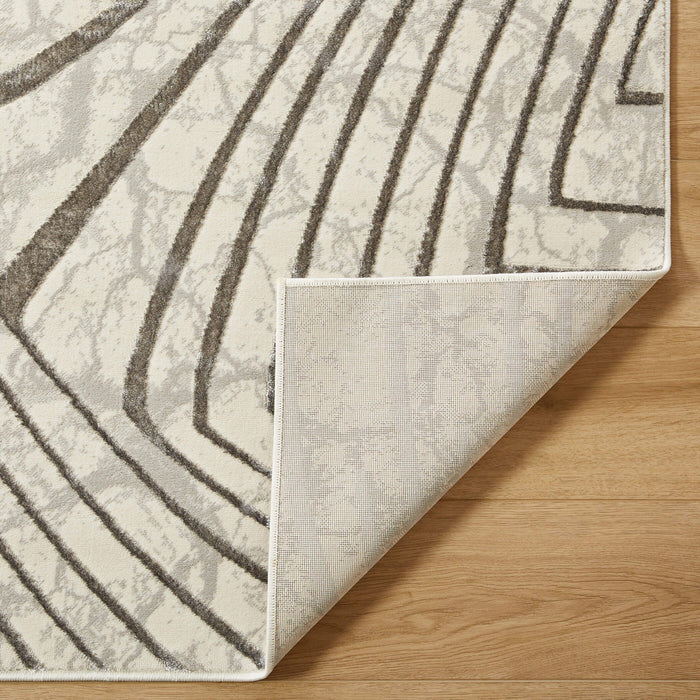 Fatima Gray Linear Geometric - T2035 - 5' x 8'