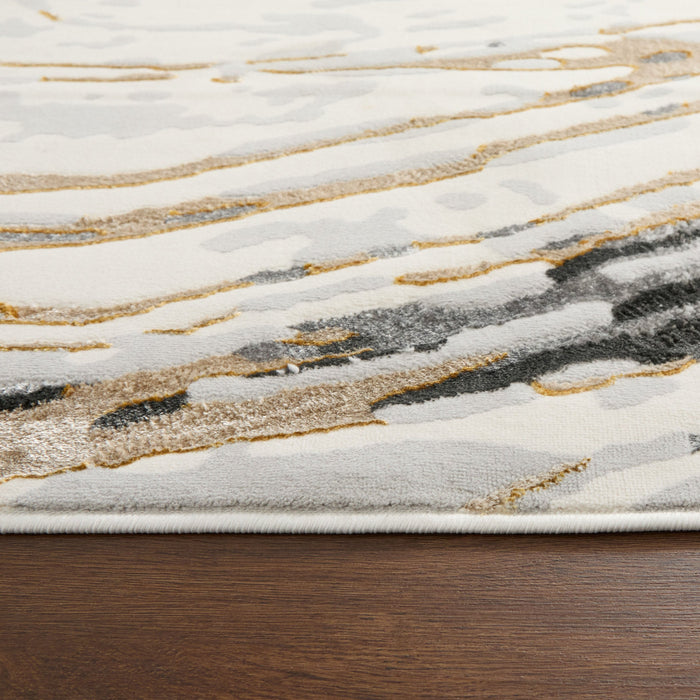 Fatima Gray Black Linear Swirl - T2036 - 5' x 8'
