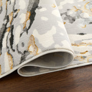 Fatima Gray Black Linear Swirl - T2036 - 5' x 8'