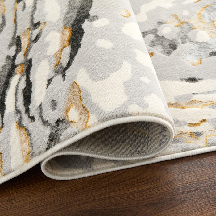 Fatima Gray Black Linear Swirl - T2036 - 5' x 8'
