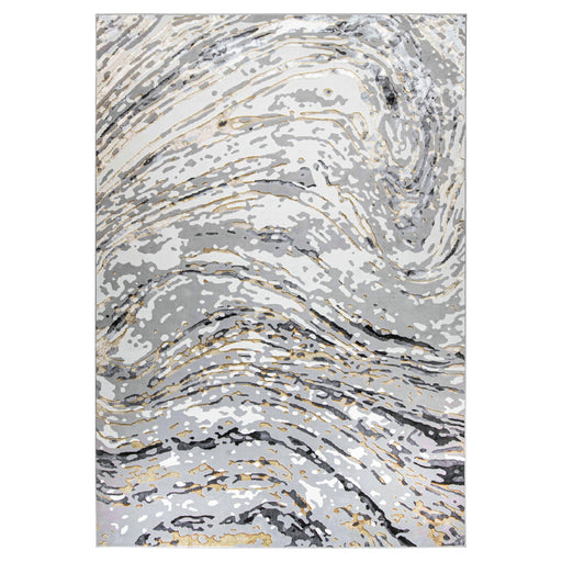 Fatima Gray Black Linear Swirl - T2036 - 5' x 8'