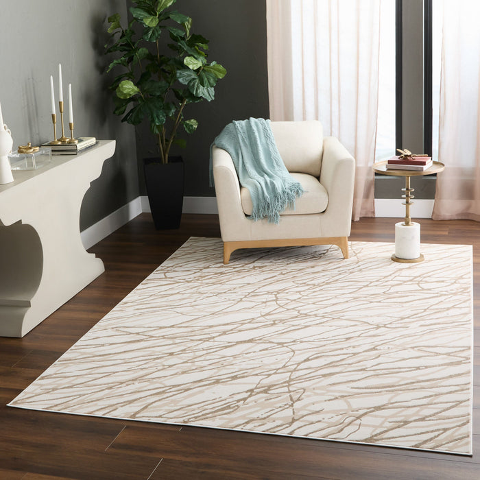 Fatima Beige Linear Swirl - T2037 - 2' x 3'