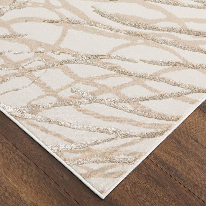 Fatima Beige Linear Swirl - T2037 - 7' x 9'