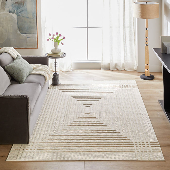 Laid Back Luxe Ivory Geometric - T2038 - 5' x 8'
