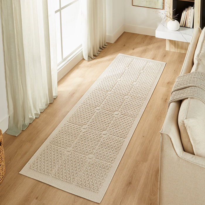Forza Ivory Checkerboard - T2041 - 3' x 8' Runner