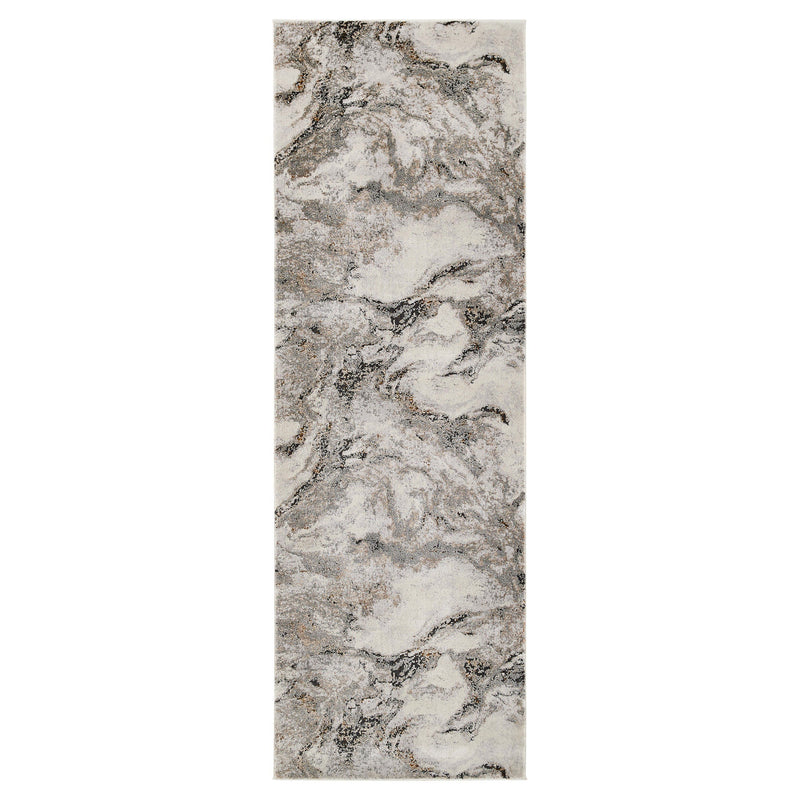 Hadim Gray Marbled - T2046 - 3' x 8' Runner