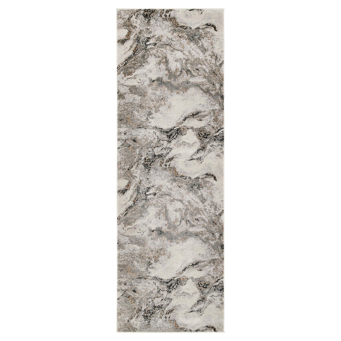 Hadim Gray Marbled - T2046 - 3' x 8' Runner