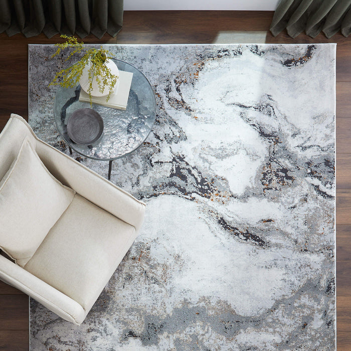 Hadim Gray Marbled - T2046 - 7' x 9'