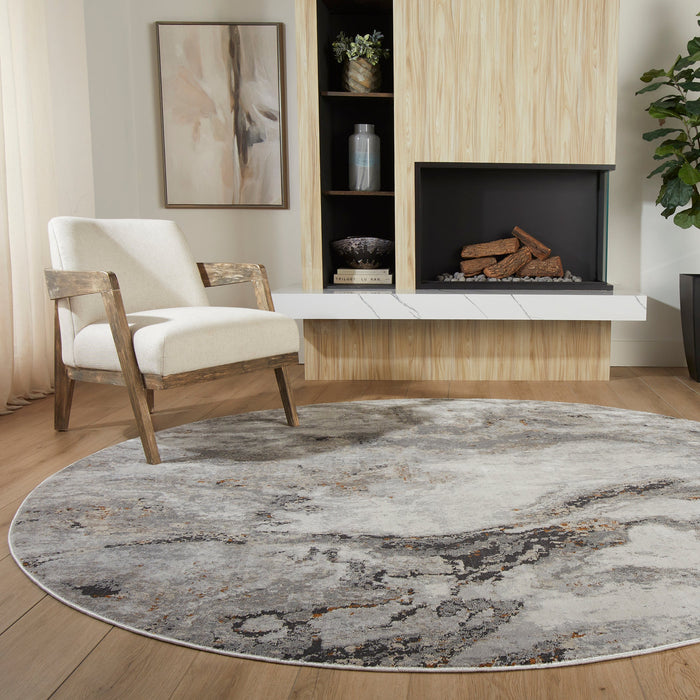 Hadim Gray Marbled - T2046 - 8' Round