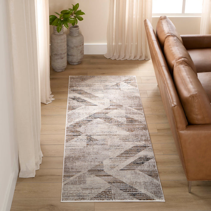 Hadim Brown Geometric - T2047 - 3' x 8' Runner