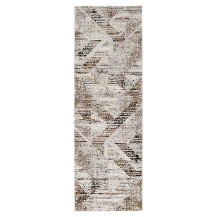 Hadim Brown Geometric - T2047 - 3' x 8' Runner