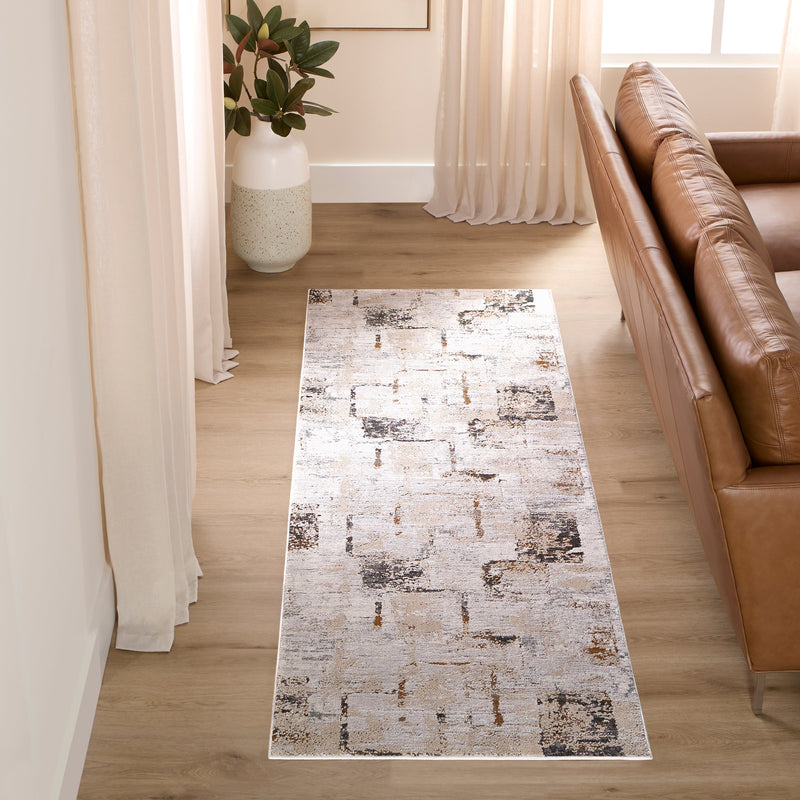 Hadim Brown Geometric - T2048 - 3' x 8' Runner