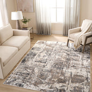 Hadim Brown Painterly - T2052 - 5' x 8'