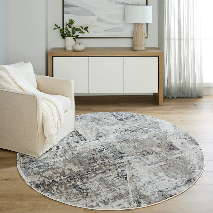 Hadim Brown Painterly - T2052 - 8' Round