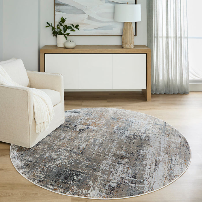 Hadim Brown Painterly - T2053 - 7' Round