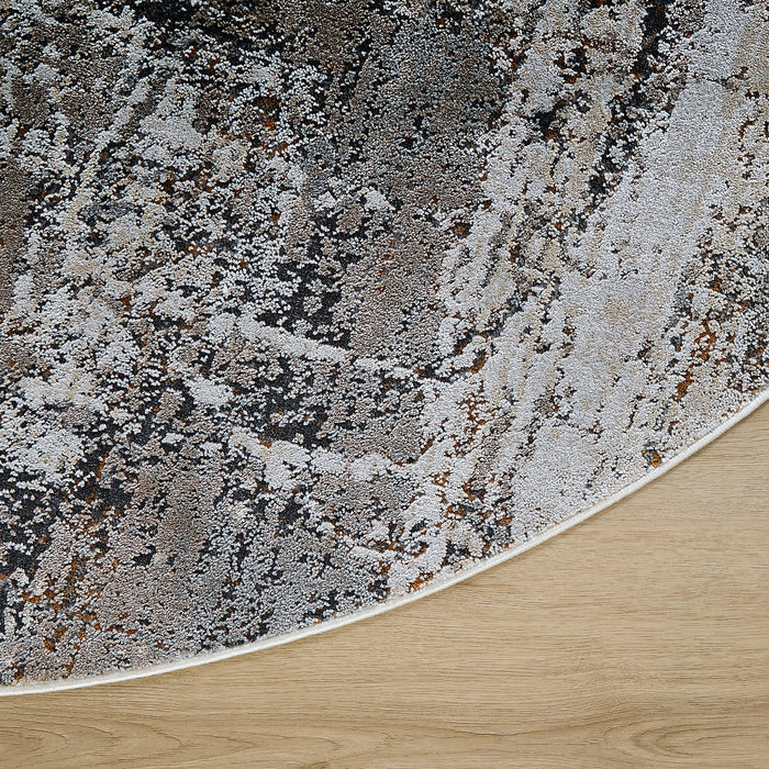 Hadim Brown Painterly - T2053 - 7' Round