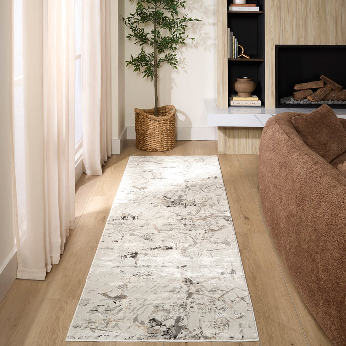 Kemer Gray Abstract - T2056 - 3' x 8' Runner