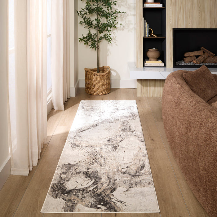 Kemer Gray Abstract - T2057 - 3' x 8' Runner