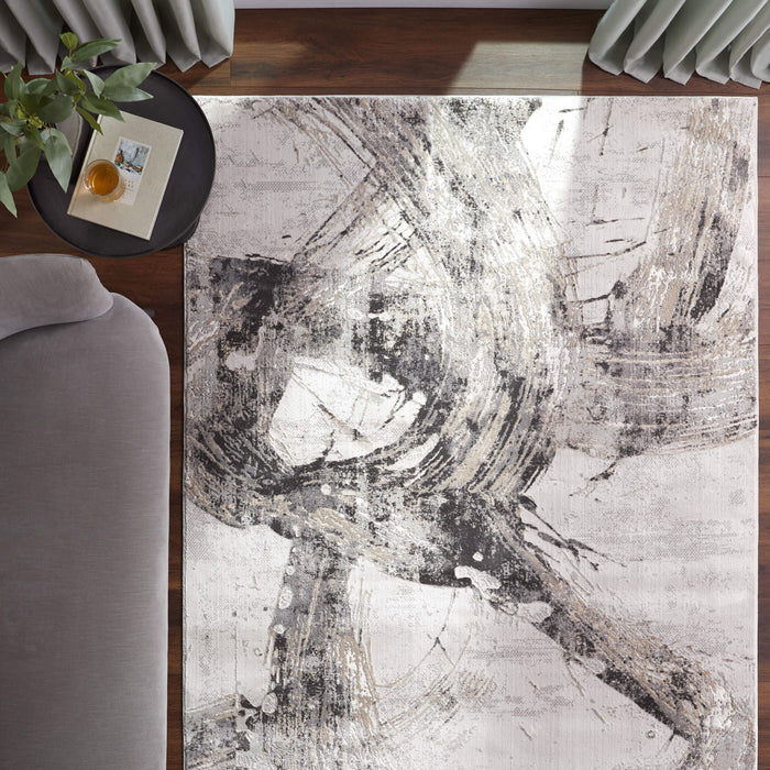 Kemer Gray Abstract - T2057 - 10' x 13'