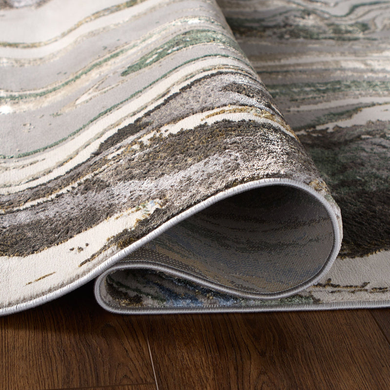 Zaria Gray Blue Marbled - T2063 - 5' x 8'