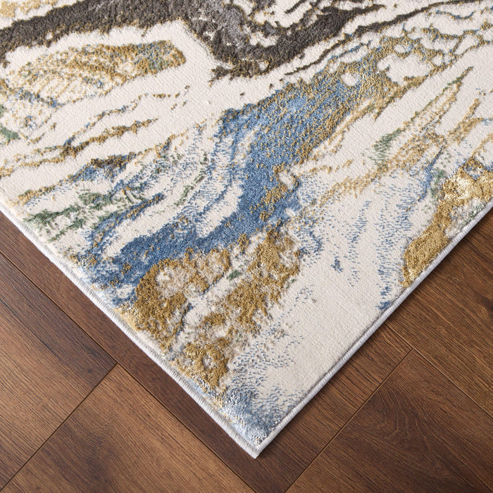 Zaria Gray Blue Marbled - T2063 - 8' x 11'