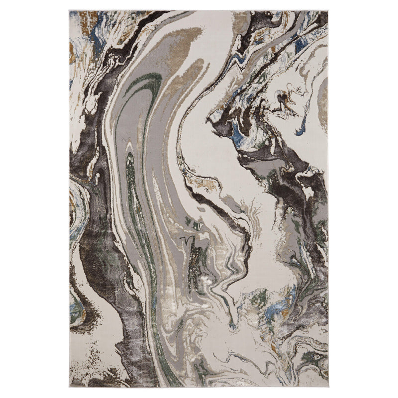 Zaria Gray Blue Marbled - T2063 - 5' x 8'