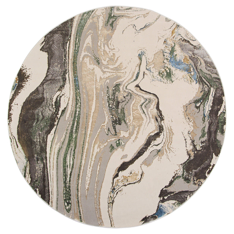 Zaria Gray Blue Marbled - T2063 - 8' Round