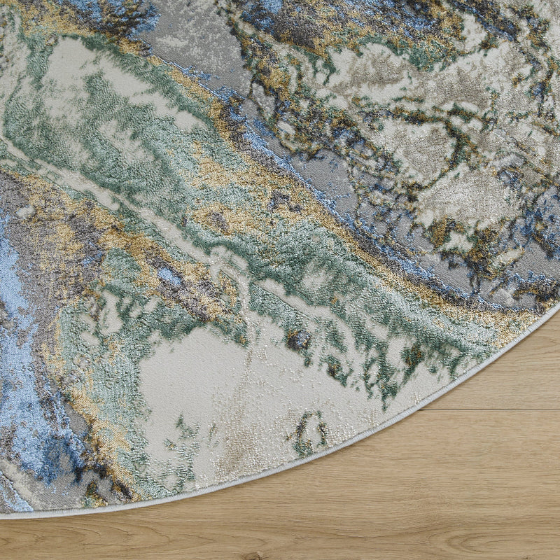 Zaria Blue Gray Marbled - T2065 - 5' Round