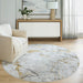 Zaria Beige Gray Marble Striations - T2067 - 7' Round