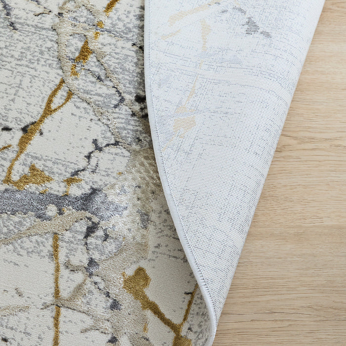 Zaria Beige Gray Marble Striations - T2067 - 8' Round
