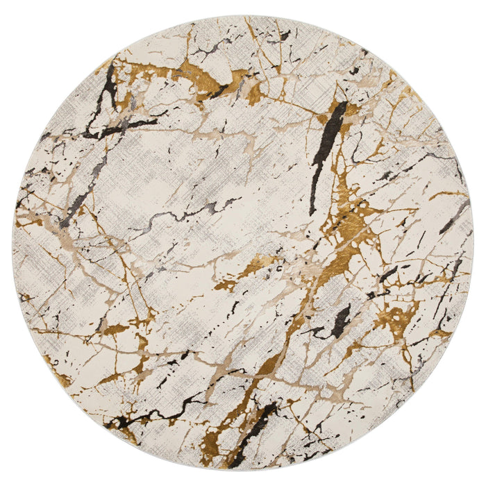 Zaria Beige Gray Marble Striations - T2067 - 7' Round