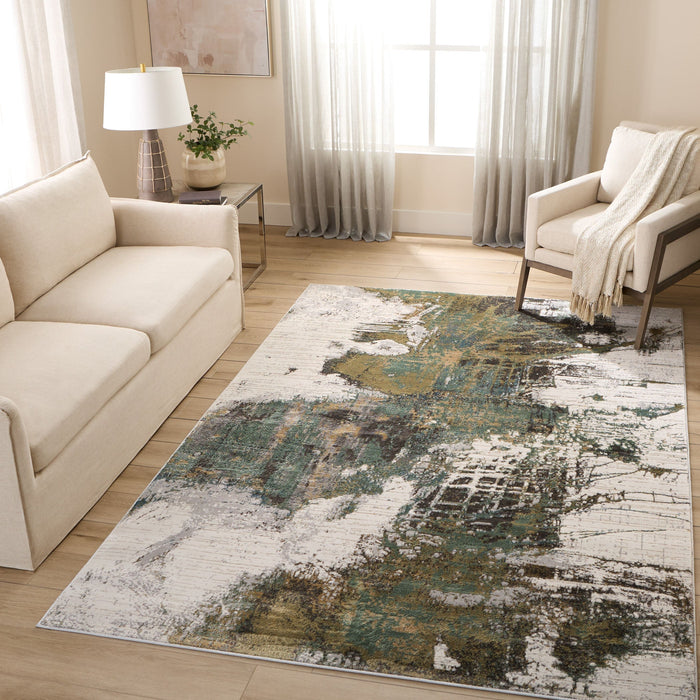 Zaria Green Black Painterly - T2068 - 2' x 3'