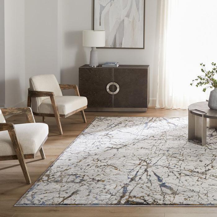 Zaria Gray Gold Marble Striations - T2070 - 5' x 8'