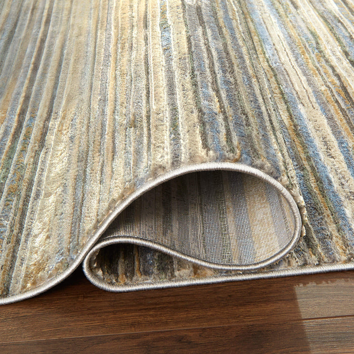 Zaria Gold Green Stripe - T2071 - 8' x 11'