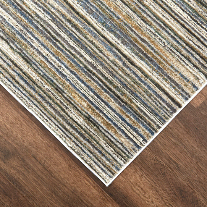 Zaria Gold Green Stripe - T2071 - 7' x 9'