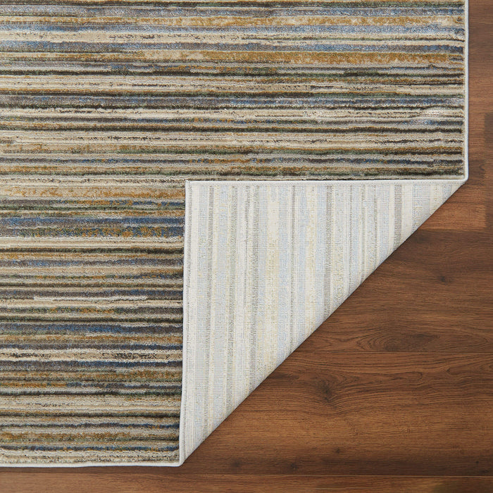 Zaria Gold Green Stripe - T2071 - 7' x 9'