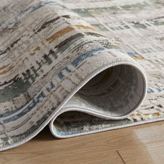 Zaria Gray Blue Waves - T2072 - 8' x 11'