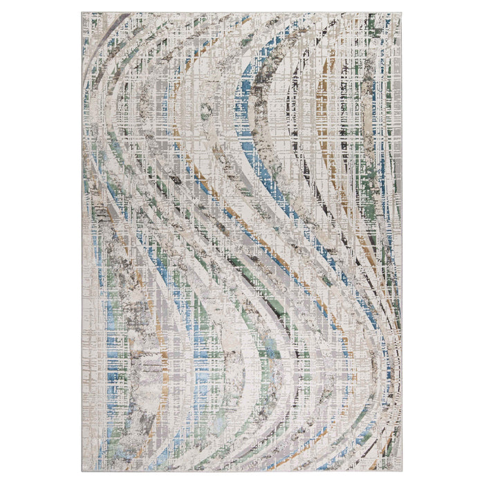 Zaria Gray Blue Waves - T2072 - 10' x 13'