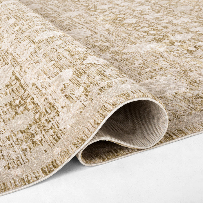 Verona Vintage Sage Distressed Medallion - T2077 - 5' x 8'