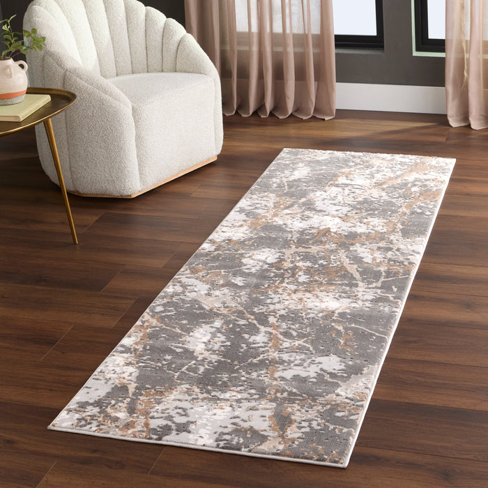 Besni Brown Marble Striations - T4001 - 3' x 8' Runner