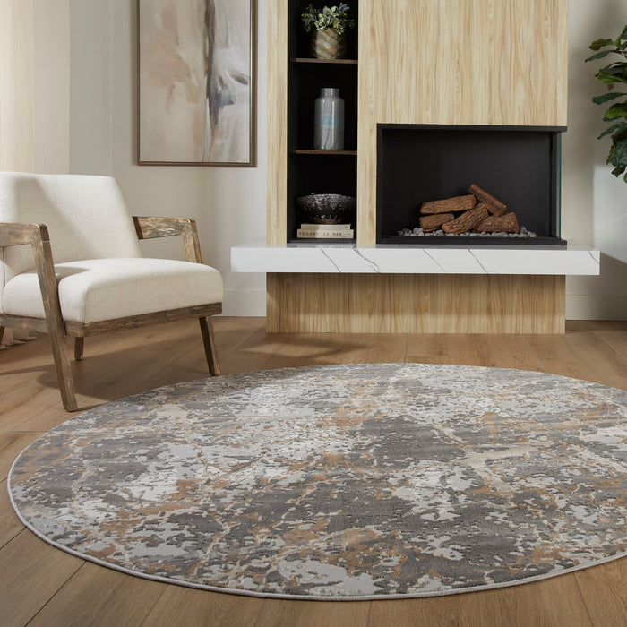 Besni Brown Marble Striations - T4001 - 8' Round