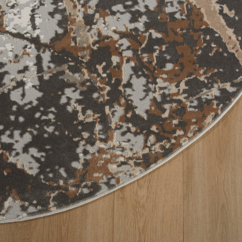 Besni Brown Marble Striations - T4001 - 7' Round