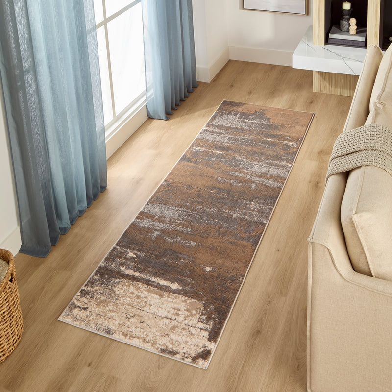 Besni Brown Painterly - T4003 - 3' x 8' Runner