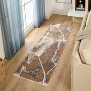 Besni Brown Marble Striations - T4004 - 3' x 8' Runner