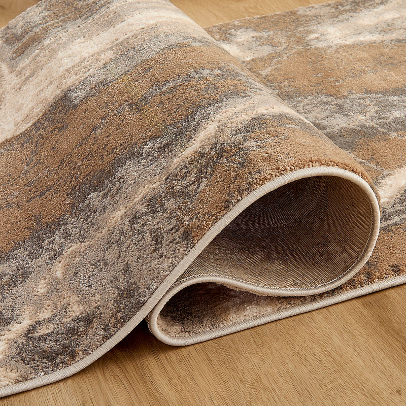 Besni Brown Marble Striations - T4004 - 3' x 8' Runner