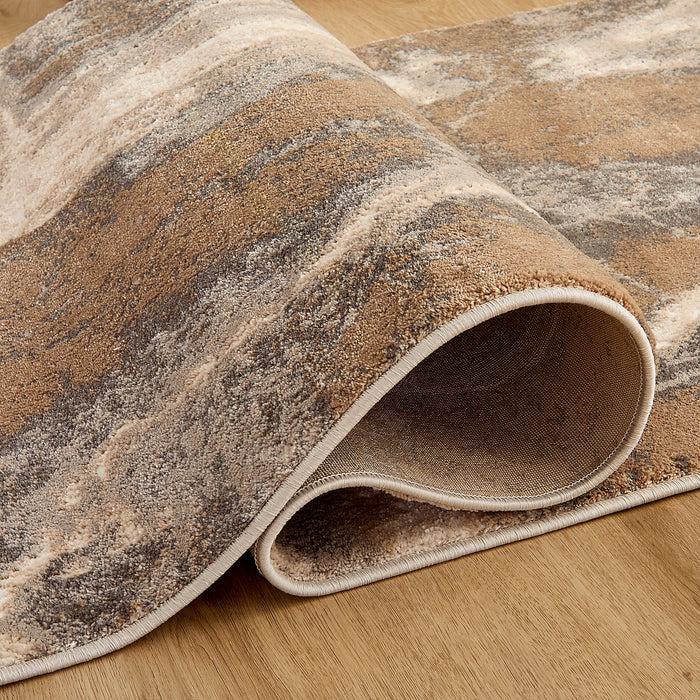Besni Brown Marble Striations - T4004 - 3' x 8' Runner