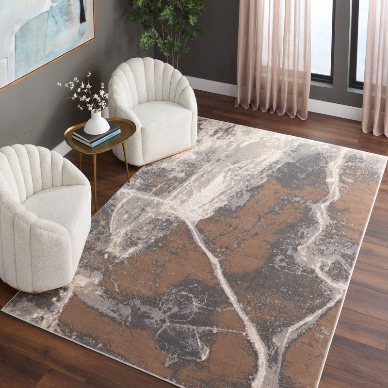 Besni Brown Marble Striations - T4004 - 5' x 8'
