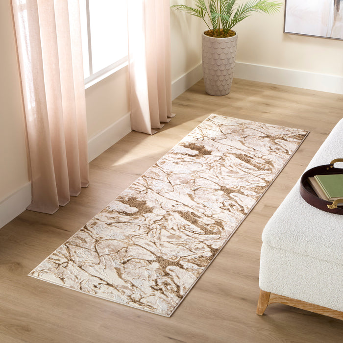 Livia Brown Marbled - T4018 - 3' x 8' Runner