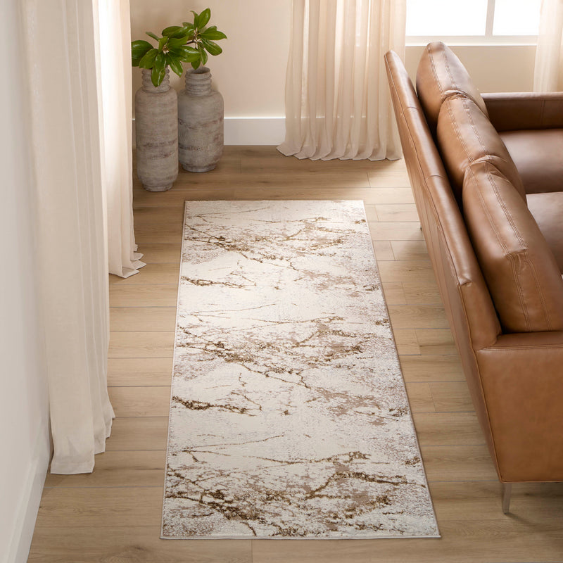 Livia Brown Marble Striations - T4021 - 3' x 8' Runner