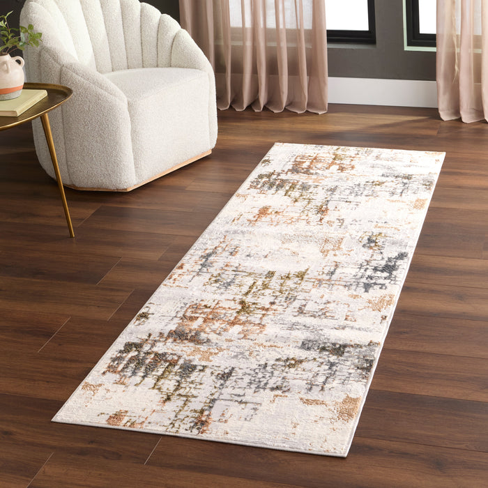 Salim Ivory Brown Painterly - T4022 - 3' x 8' Runner